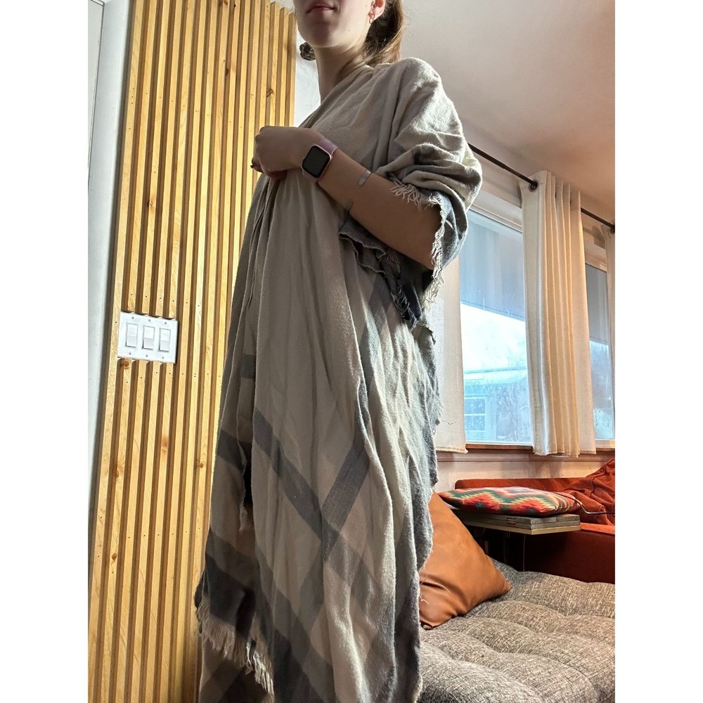 Siizu Alltrue Cozy Poncho With Fringe Edge Wrap